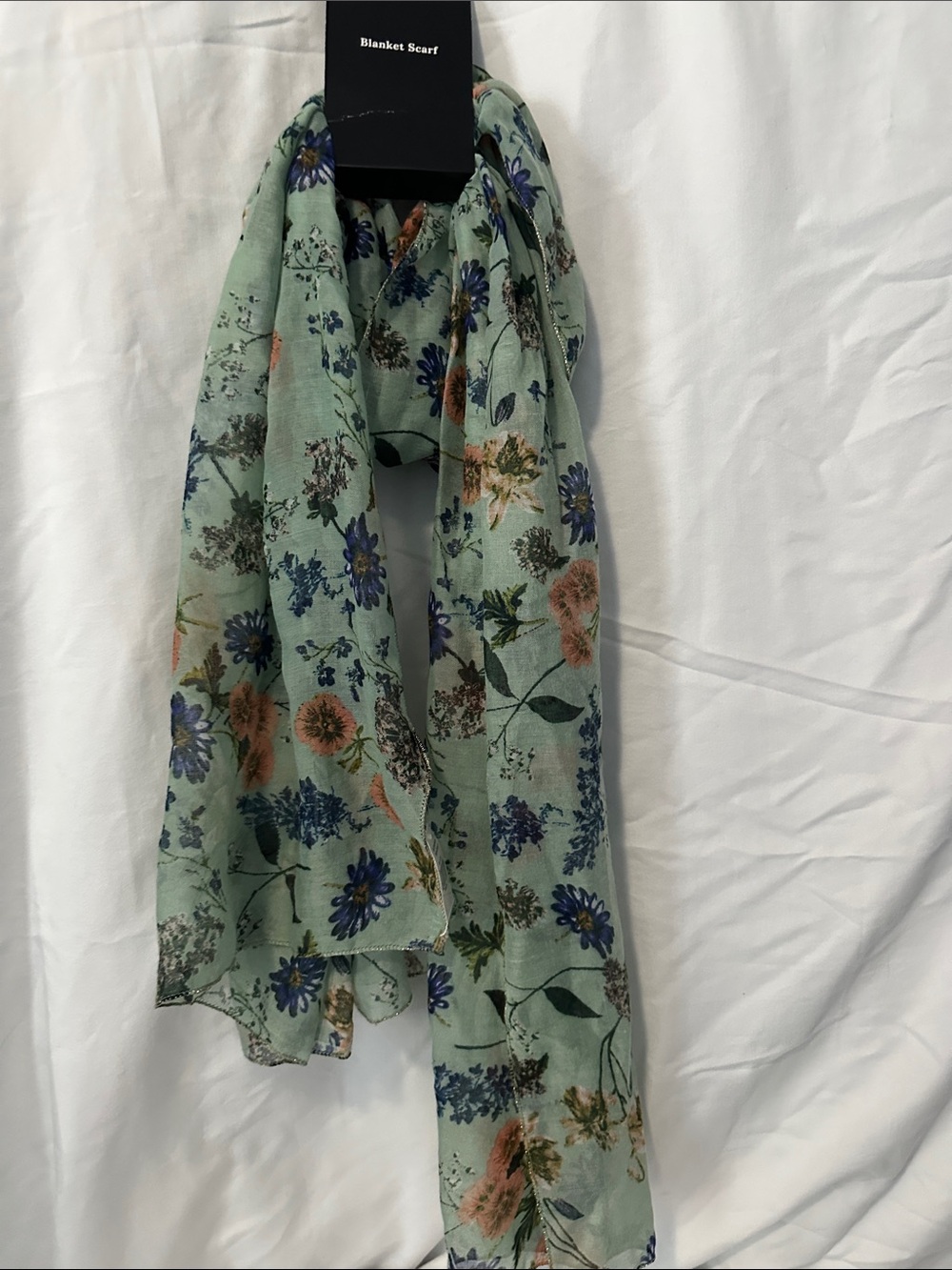 Floral Mint Green Blanket Scarf